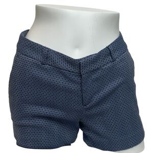 Banana Republic Blue Womens Shorts Tailored Diamond Geometric Size 2 Petite